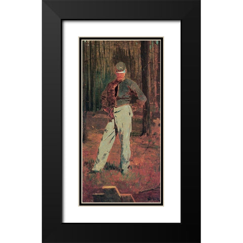 Trooper Meditating Beside A Grave Black Modern Wood Framed Art Print with Double Matting by Homer, Winslow