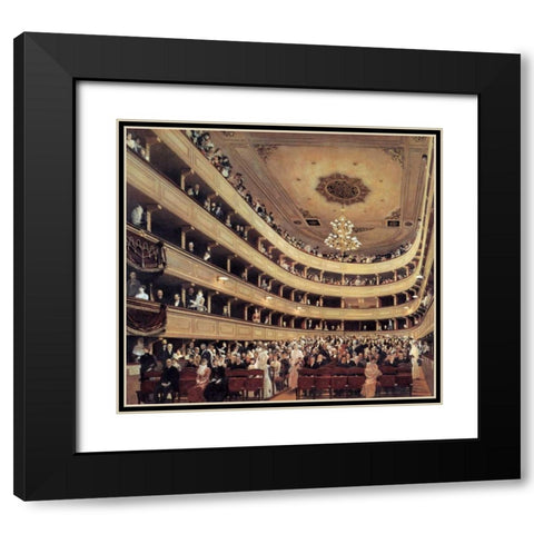 Auditorium Of The Old Burgtheater 1888 Black Modern Wood Framed Art Print with Double Matting by Klimt, Gustav