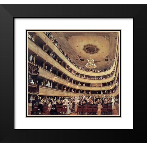 Auditorium Of The Old Burgtheater 1888 Black Modern Wood Framed Art Print with Double Matting by Klimt, Gustav