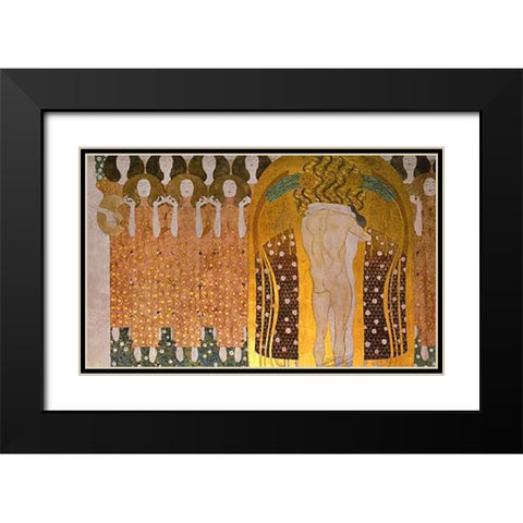 Beethoven Frieze (detail)1902 Black Modern Wood Framed Art Print with Double Matting by Klimt, Gustav