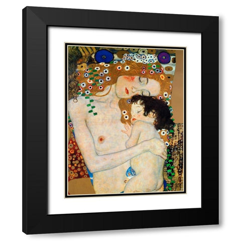 Die Drei Lebensalter Black Modern Wood Framed Art Print with Double Matting by Klimt, Gustav