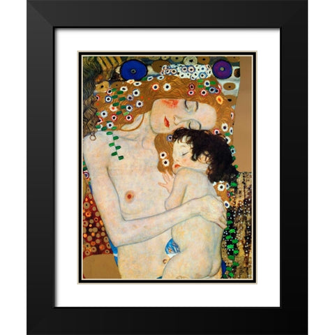 Die Drei Lebensalter Black Modern Wood Framed Art Print with Double Matting by Klimt, Gustav