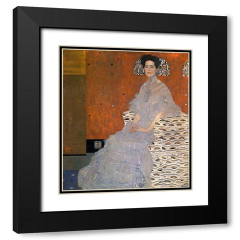 Fritza Riedler 1906 Black Modern Wood Framed Art Print with Double Matting by Klimt, Gustav