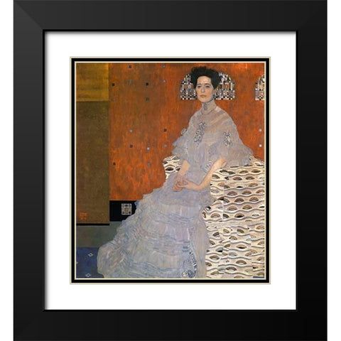 Fritza Riedler 1906 Black Modern Wood Framed Art Print with Double Matting by Klimt, Gustav