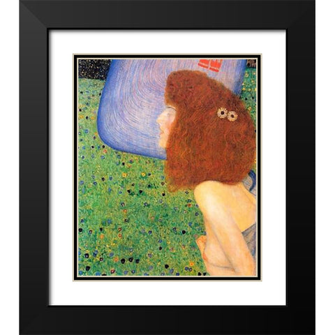 Girl With Blue Veil 1903 Black Modern Wood Framed Art Print with Double Matting by Klimt, Gustav