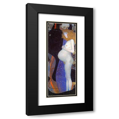 Hope I 1903 Black Modern Wood Framed Art Print with Double Matting by Klimt, Gustav