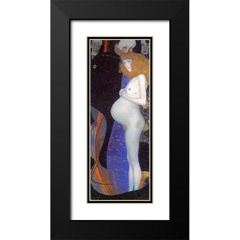 Hope I 1903 Black Modern Wood Framed Art Print with Double Matting by Klimt, Gustav