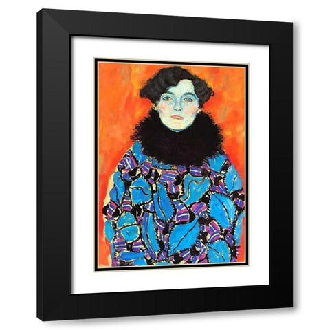 Johanna Staude 1918 Black Modern Wood Framed Art Print with Double Matting by Klimt, Gustav