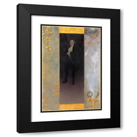 Josef Lewinsky 1895 Black Modern Wood Framed Art Print with Double Matting by Klimt, Gustav