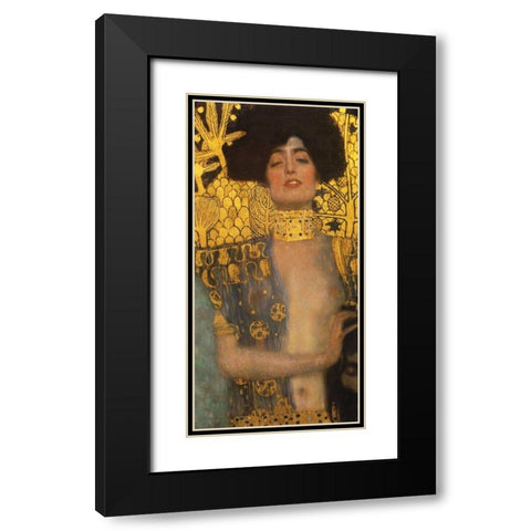 Judith Black Modern Wood Framed Art Print with Double Matting by Klimt, Gustav