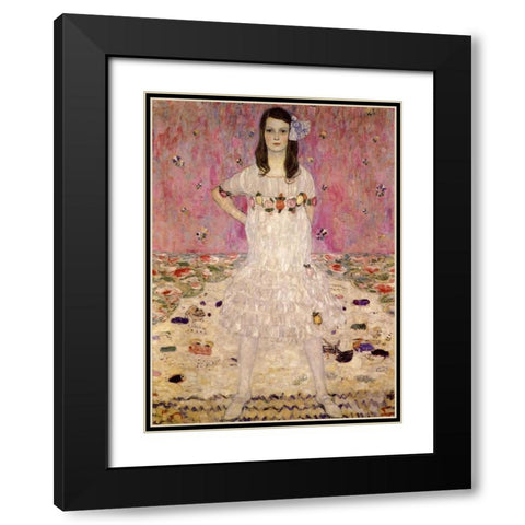 Mada Primavesi Black Modern Wood Framed Art Print with Double Matting by Klimt, Gustav