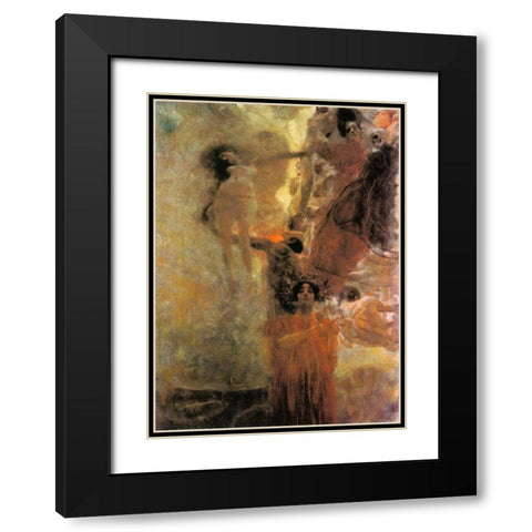 Medicine 1898 Black Modern Wood Framed Art Print with Double Matting by Klimt, Gustav