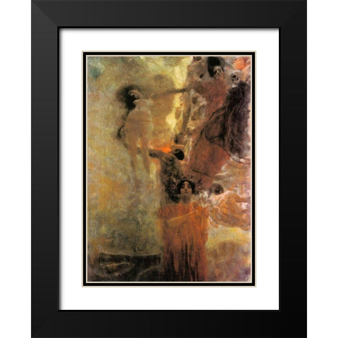Medicine 1898 Black Modern Wood Framed Art Print with Double Matting by Klimt, Gustav