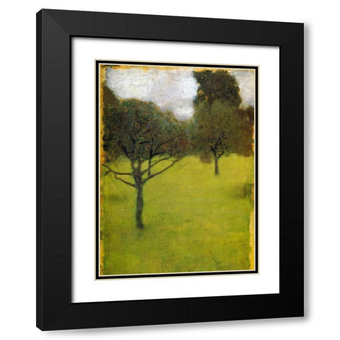 Orchard 1898 Black Modern Wood Framed Art Print with Double Matting by Klimt, Gustav