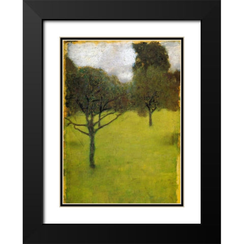 Orchard 1898 Black Modern Wood Framed Art Print with Double Matting by Klimt, Gustav