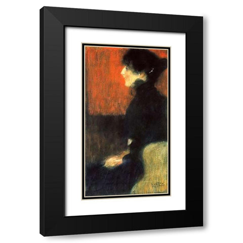 Portrait Of A Lady 1898 Black Modern Wood Framed Art Print with Double Matting by Klimt, Gustav