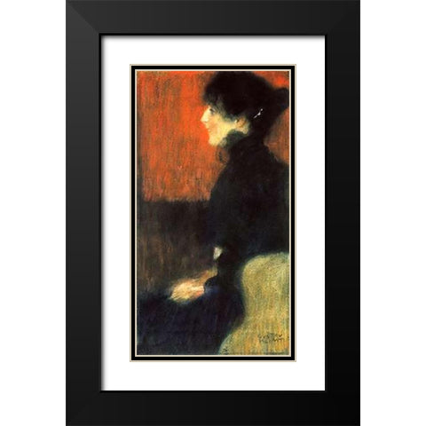 Portrait Of A Lady 1898 Black Modern Wood Framed Art Print with Double Matting by Klimt, Gustav
