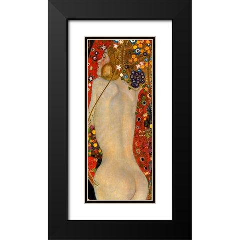 Sea Serpents IV Black Modern Wood Framed Art Print with Double Matting by Klimt, Gustav