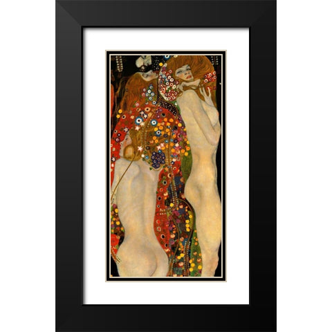 Sea Serpents VI Black Modern Wood Framed Art Print with Double Matting by Klimt, Gustav