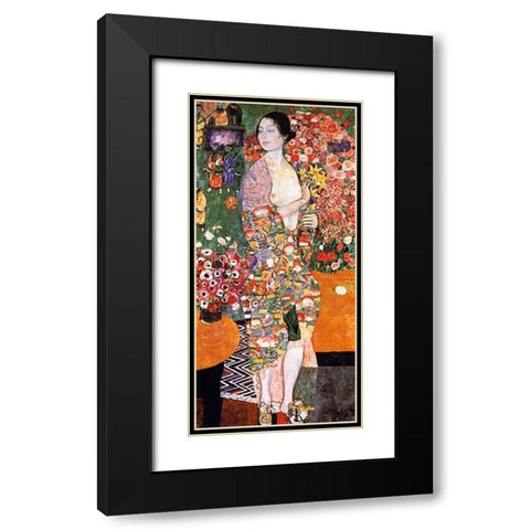 The Dancer 1918 Black Modern Wood Framed Art Print with Double Matting by Klimt, Gustav