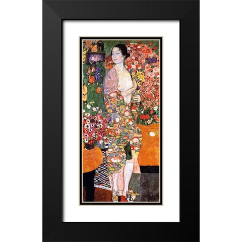 The Dancer 1918 Black Modern Wood Framed Art Print with Double Matting by Klimt, Gustav