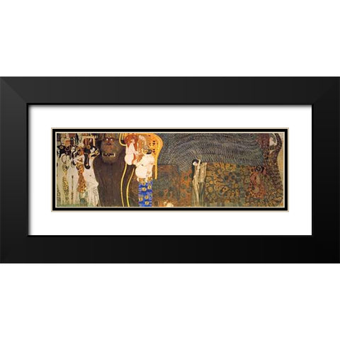 The Hostile Powers (From The Beethoven Frieze) 1902 Black Modern Wood Framed Art Print with Double Matting by Klimt, Gustav
