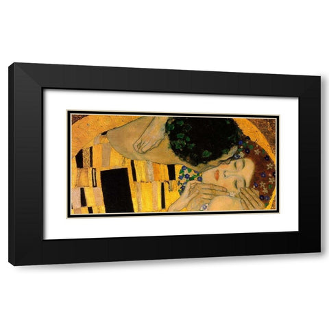 The Kiss - detail 4 Black Modern Wood Framed Art Print with Double Matting by Klimt, Gustav