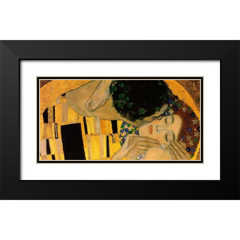 The Kiss - detail 4 Black Modern Wood Framed Art Print with Double Matting by Klimt, Gustav