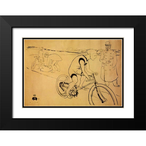 Cycle Michael Black Modern Wood Framed Art Print with Double Matting by Toulouse-Lautrec, Henri