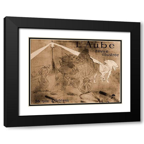 Dawn Black Modern Wood Framed Art Print with Double Matting by Toulouse-Lautrec, Henri