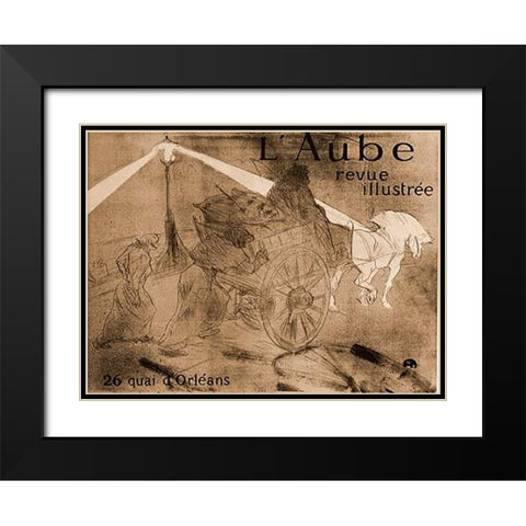 Dawn Black Modern Wood Framed Art Print with Double Matting by Toulouse-Lautrec, Henri