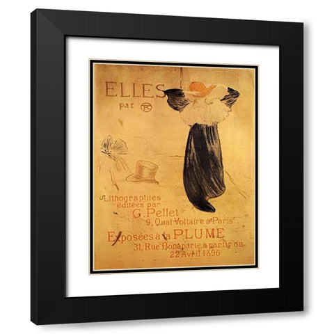 Elles Black Modern Wood Framed Art Print with Double Matting by Toulouse-Lautrec, Henri