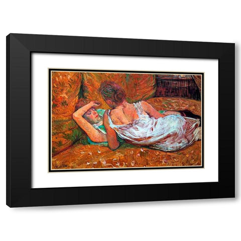 Friends-Abandon Black Modern Wood Framed Art Print with Double Matting by Toulouse-Lautrec, Henri