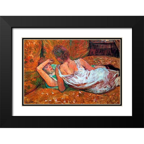 Friends-Abandon Black Modern Wood Framed Art Print with Double Matting by Toulouse-Lautrec, Henri