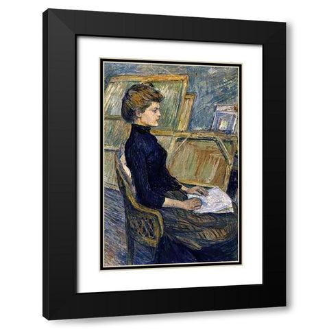 Helene Vary Black Modern Wood Framed Art Print with Double Matting by Toulouse-Lautrec, Henri