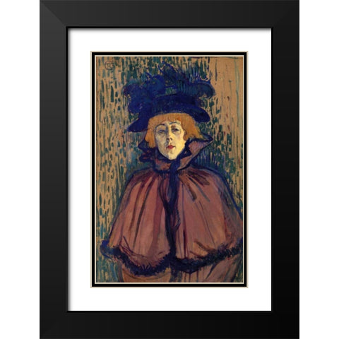 Jane Avril 1 Black Modern Wood Framed Art Print with Double Matting by Toulouse-Lautrec, Henri