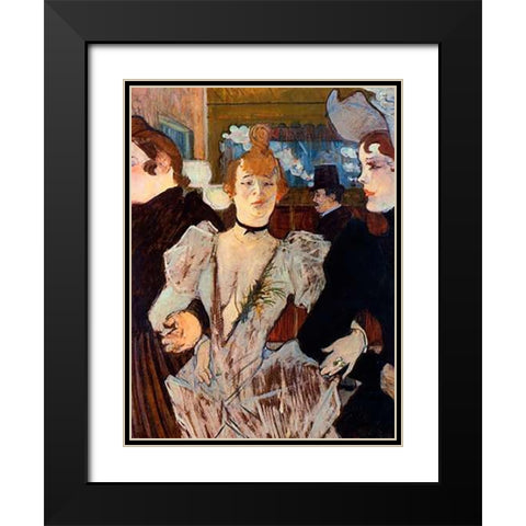 La Goulue Entering The Moulin Rouge Black Modern Wood Framed Art Print with Double Matting by Toulouse-Lautrec, Henri