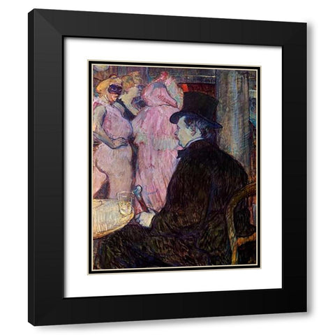 Maxime Dethomas At The Opera Ball Black Modern Wood Framed Art Print with Double Matting by Toulouse-Lautrec, Henri