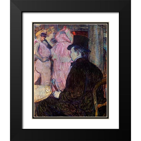 Maxime Dethomas At The Opera Ball Black Modern Wood Framed Art Print with Double Matting by Toulouse-Lautrec, Henri