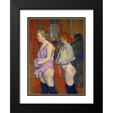 Medical Inspection Black Modern Wood Framed Art Print with Double Matting by Toulouse-Lautrec, Henri