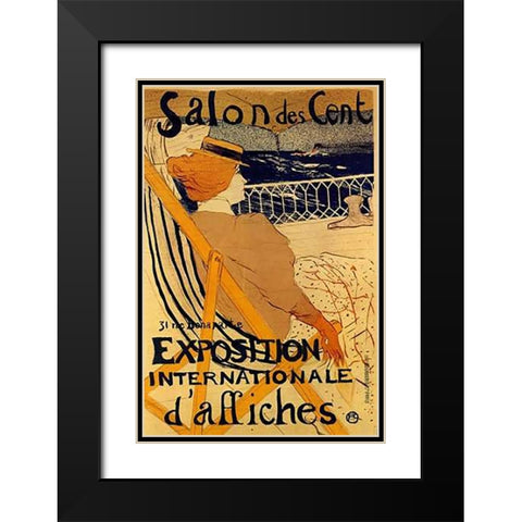 Salon Des Cent Black Modern Wood Framed Art Print with Double Matting by Toulouse-Lautrec, Henri