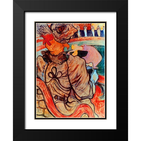 The Dancer And The Five Stuffed Shirts Black Modern Wood Framed Art Print with Double Matting by Toulouse-Lautrec, Henri