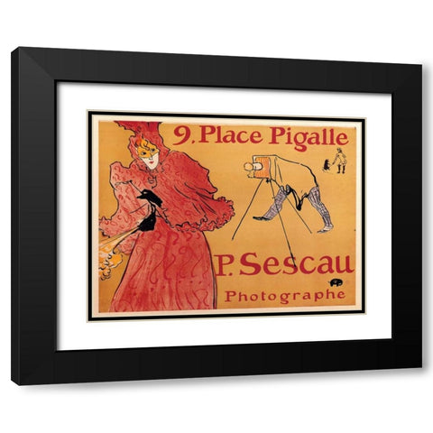 The Photographer Paul Sescau Black Modern Wood Framed Art Print with Double Matting by Toulouse-Lautrec, Henri