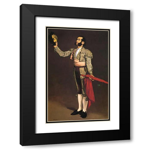 A Matador Black Modern Wood Framed Art Print with Double Matting by Manet, Edouard