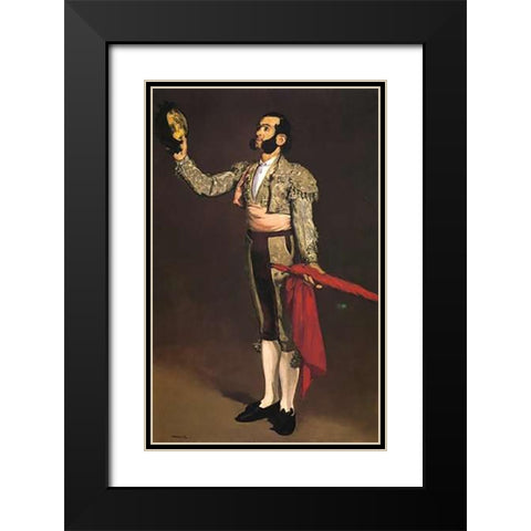 A Matador Black Modern Wood Framed Art Print with Double Matting by Manet, Edouard