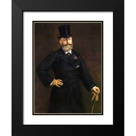 Portrait of M. Antonin Proust, 1880 Black Modern Wood Framed Art Print with Double Matting by Manet, Edouard