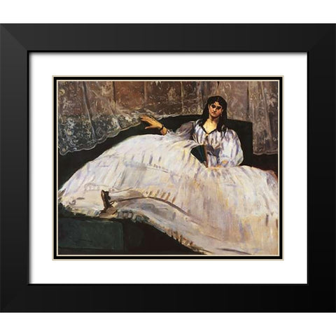 Baudelaires Mistress Black Modern Wood Framed Art Print with Double Matting by Manet, Edouard