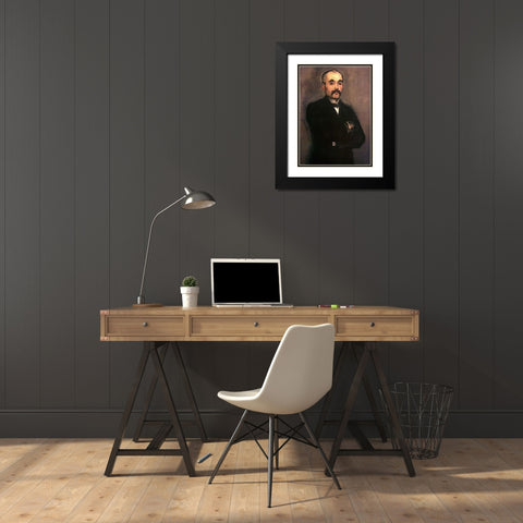 Georges Clemenceau Black Modern Wood Framed Art Print with Double Matting by Manet, Edouard