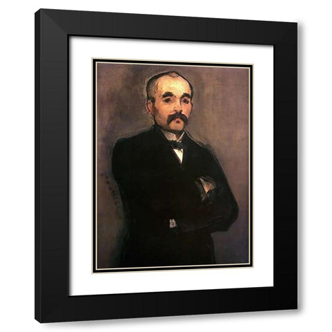 Georges Clemenceau Black Modern Wood Framed Art Print with Double Matting by Manet, Edouard