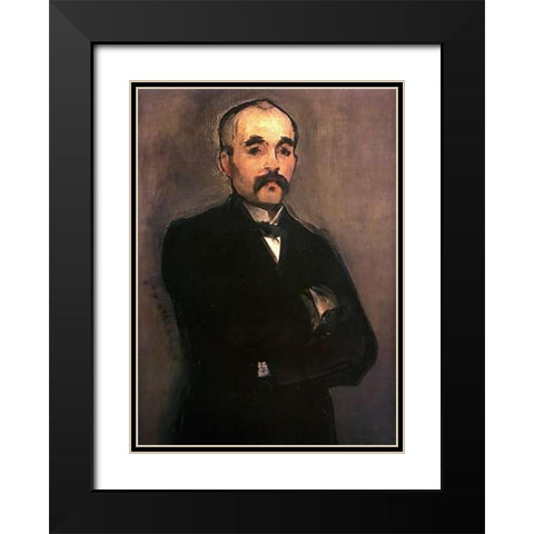 Georges Clemenceau Black Modern Wood Framed Art Print with Double Matting by Manet, Edouard